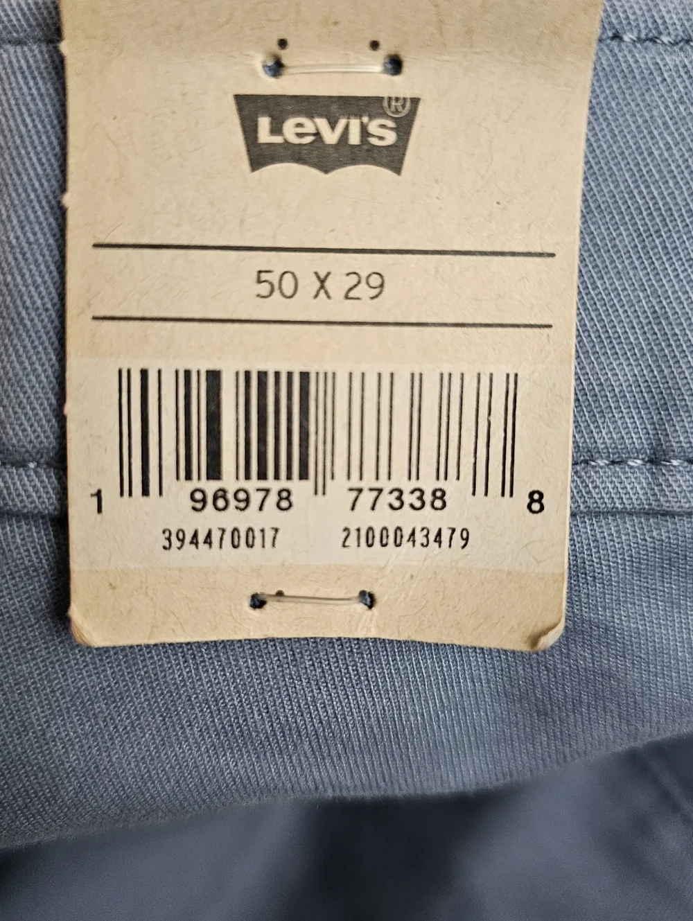 Levi's XX Chino Twill Pants Men's 50 X 29 Grey Preppy Standard Taper Stretch NWT